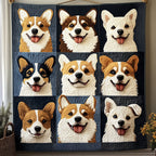 Corgi Quilted Blanket printed blanket