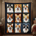 Corgi Quilted Blanket printed blanket