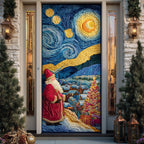 Cosmic Christmas Night Quilted Door Curtain printed door curtain
