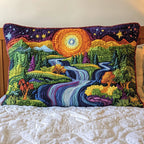 Cosmic Forest Glow Quilted Bedding Cushion Cover printed cushion cover