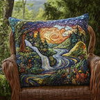 Cosmic Forest Glow Quilted Cushion Cover printed cushion cover