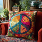 Cosmic Peace Night Quilted Cushion Cover printed cushion cover