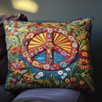 Cosmic Peace Quilted Bedding Cushion Cover printed cushion cover