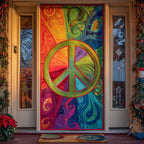 Cosmic Peace Ripple Quilted Door Curtain printed door curtain