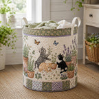 Cottage Garden Friends Quilted Laundry Hamper printed laundry hamper