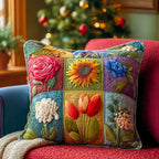 Cottage Garden Quilted Cushion Cover printed cushion cover