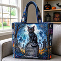 Count Dracula Cat Quilted Tote Bag printed quilted tote bag