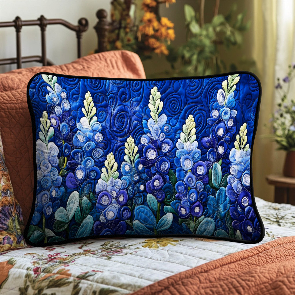 Country Bloom Quilted Bedding Cushion Cover printed cushion cover