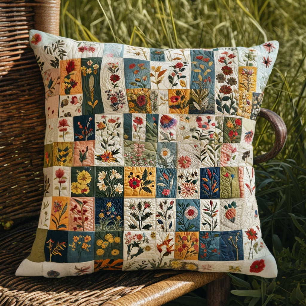 Country Bouquet Quilted Cushion Cover printed cushion cover