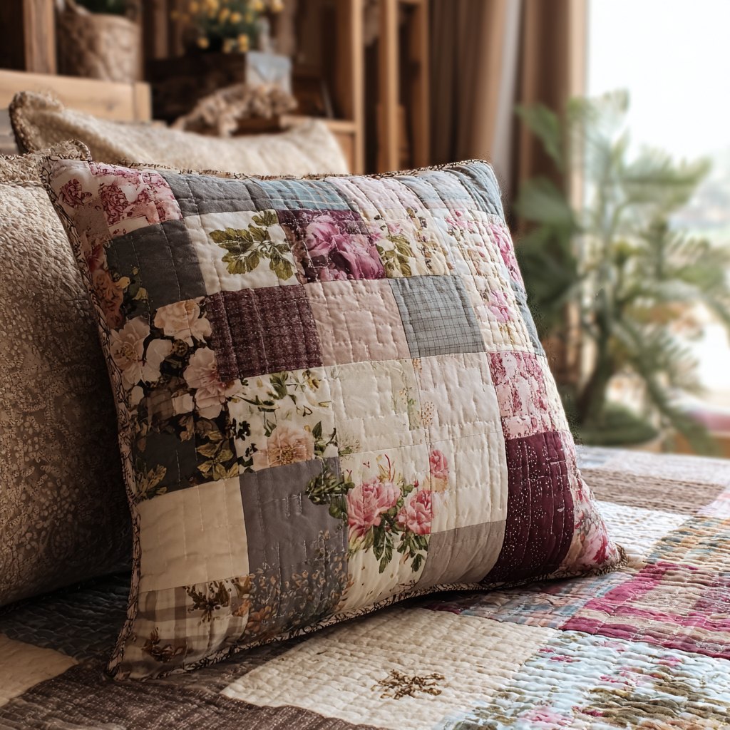 Country Comfort Quilted Cushion Cover printed cushion cover