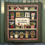 Country Garden Quilted Blanket printed blanket