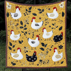Country Hen Meadow Quilted Blanket printed blanket