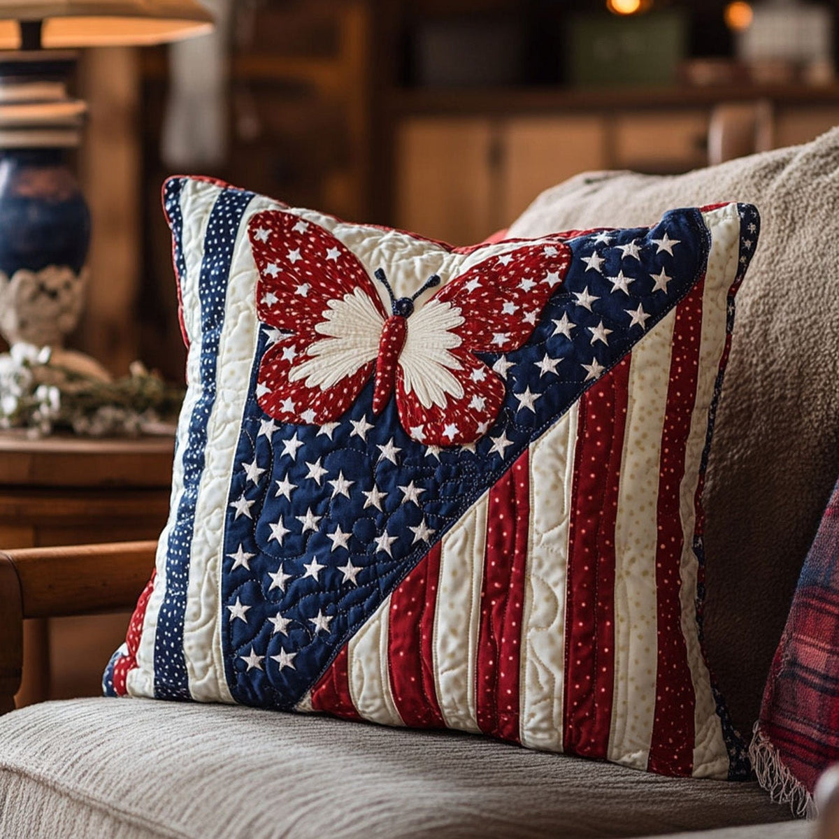 Country Starflight Quilted Cushion Cover printed cushion cover