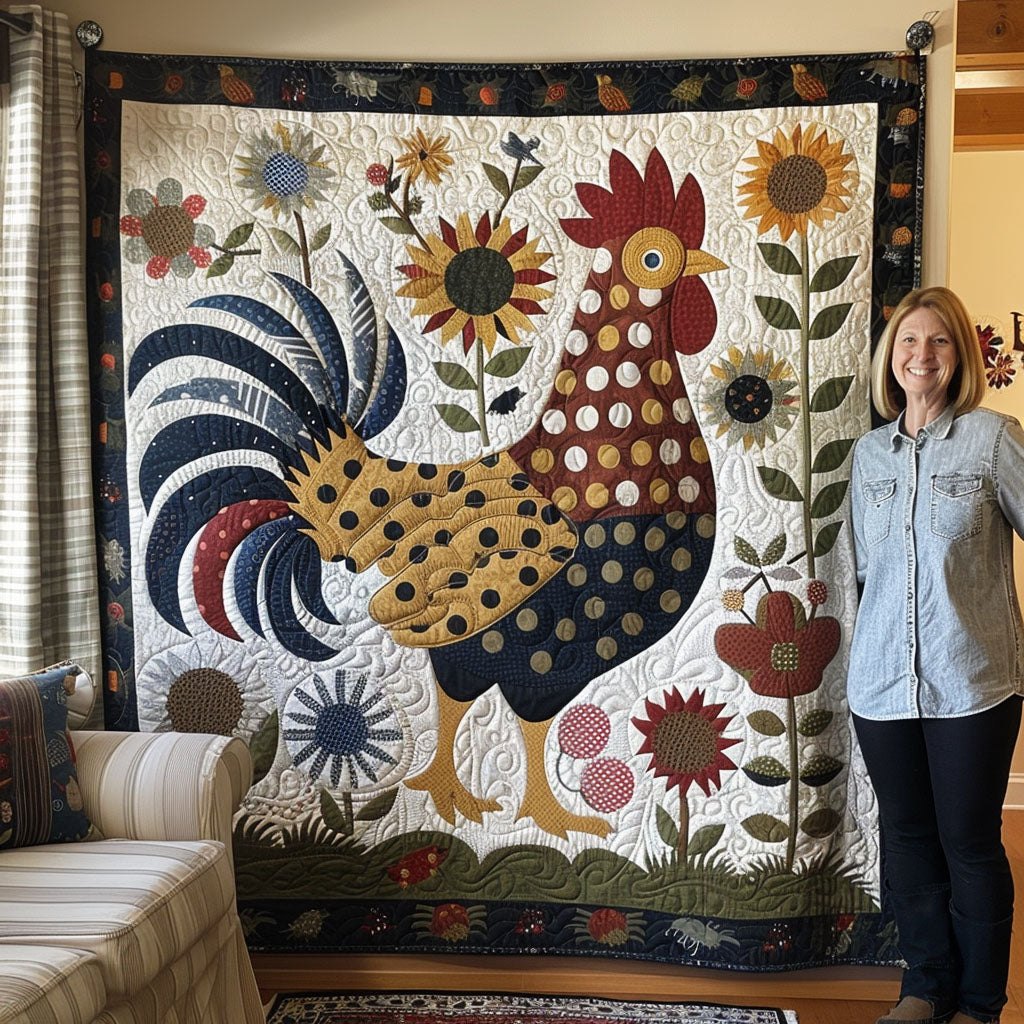 Countryside Cluck Quilted Blanket printed blanket