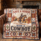 Cowboy Spirit Quilted Blanket printed blanket