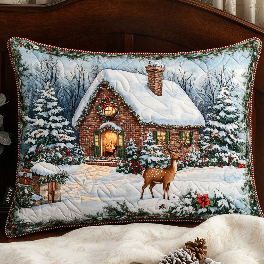 Cozy Cabin Quilted Bedding Cushion Cover printed cushion cover