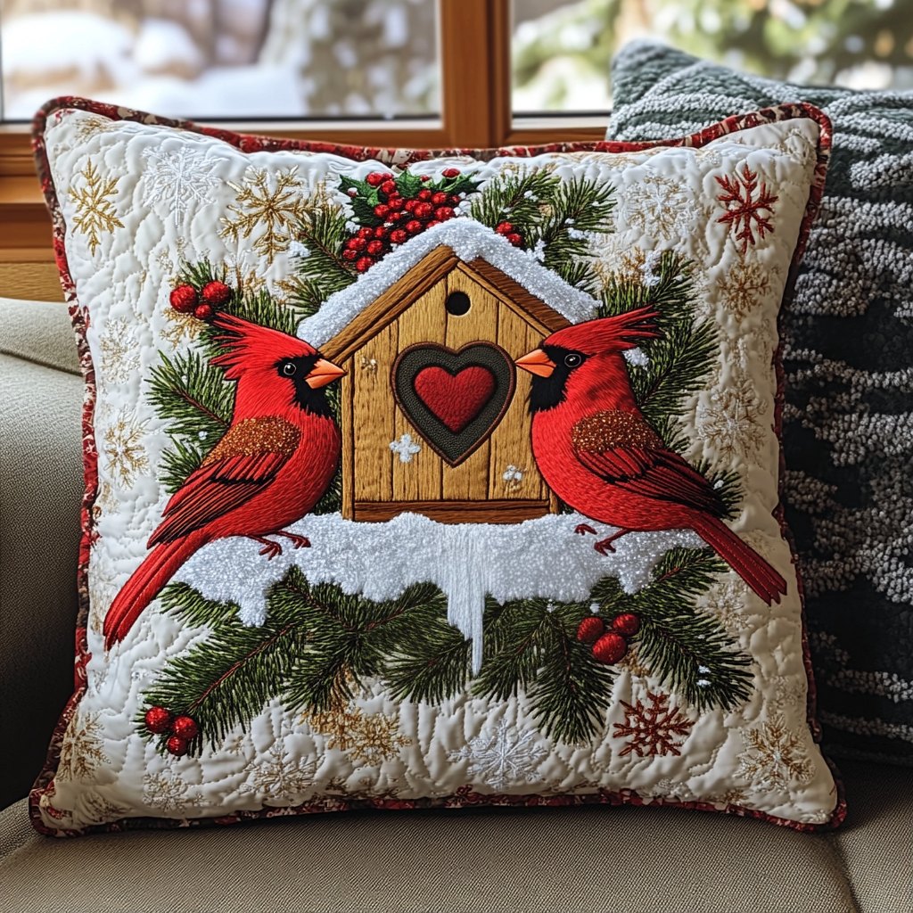 Cozy Cabin Quilted Cushion Cover printed cushion cover