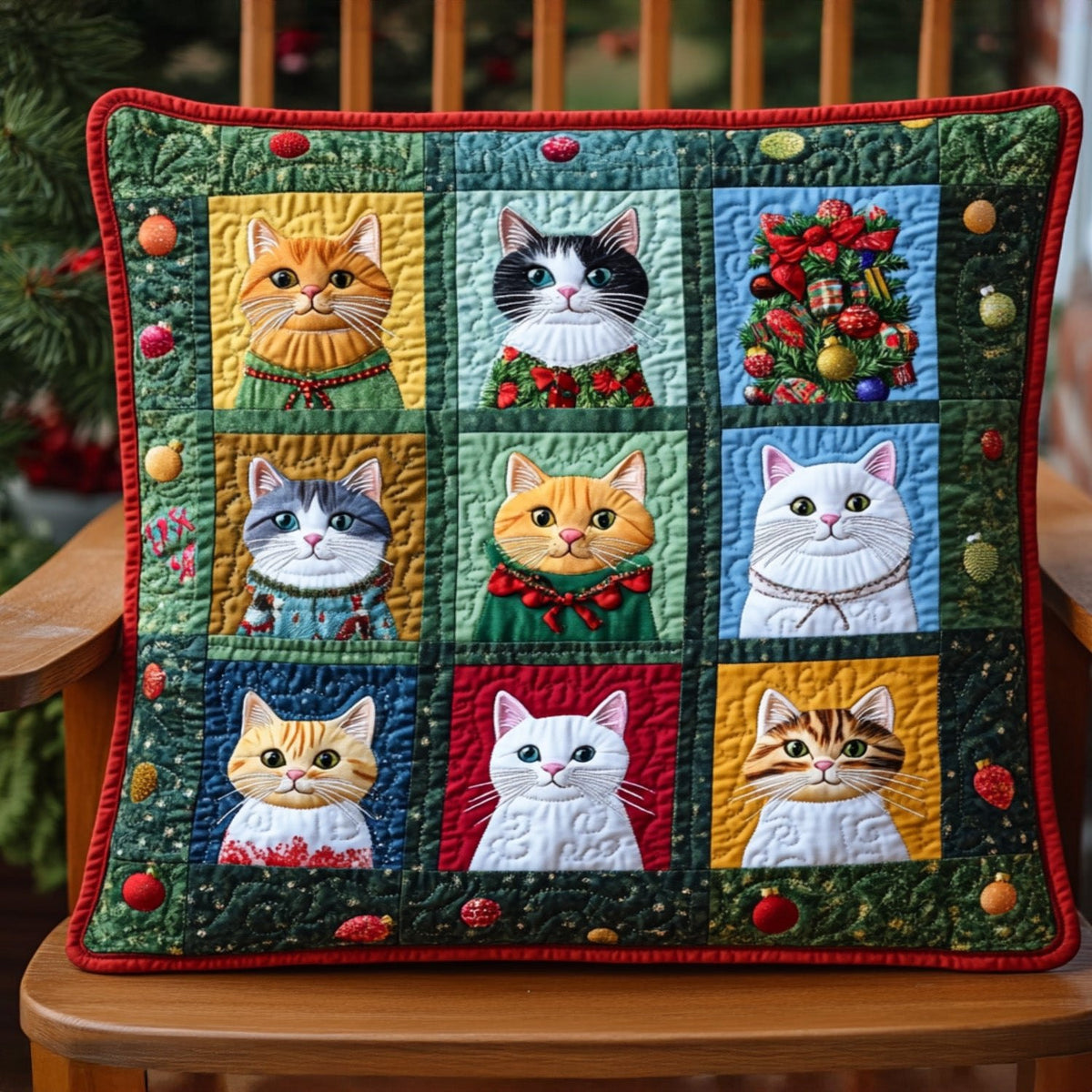 Cozy Cat Clusters Quilted Bedding Cushion Cover printed cushion cover