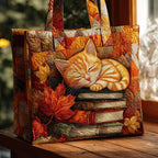 Cozy Cat Quilted Tote Bag printed tote bag