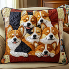 Cozy Corgi Cuddle Squad Quilted Bedding Cushion Cover printed cushion cover