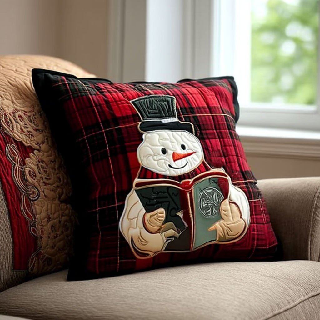 Cozy Frosty Nights Quilted Cushion Cover printed cushion cover