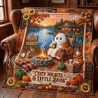 Cozy Ghost Quilted Blanket printed blanket