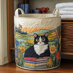 Cozy Kitties Quilted Laundry Hamper printed laundry hamper