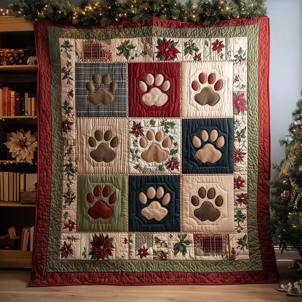 Cozy Pawprints Quilted Blanket printed blanket