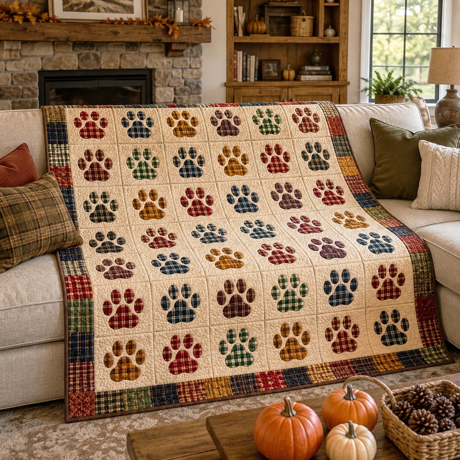Cozy Paws Quilted Blanket printed quilt blanket