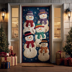 Cozy Snowman Quilted Door Curtain printed door curtain