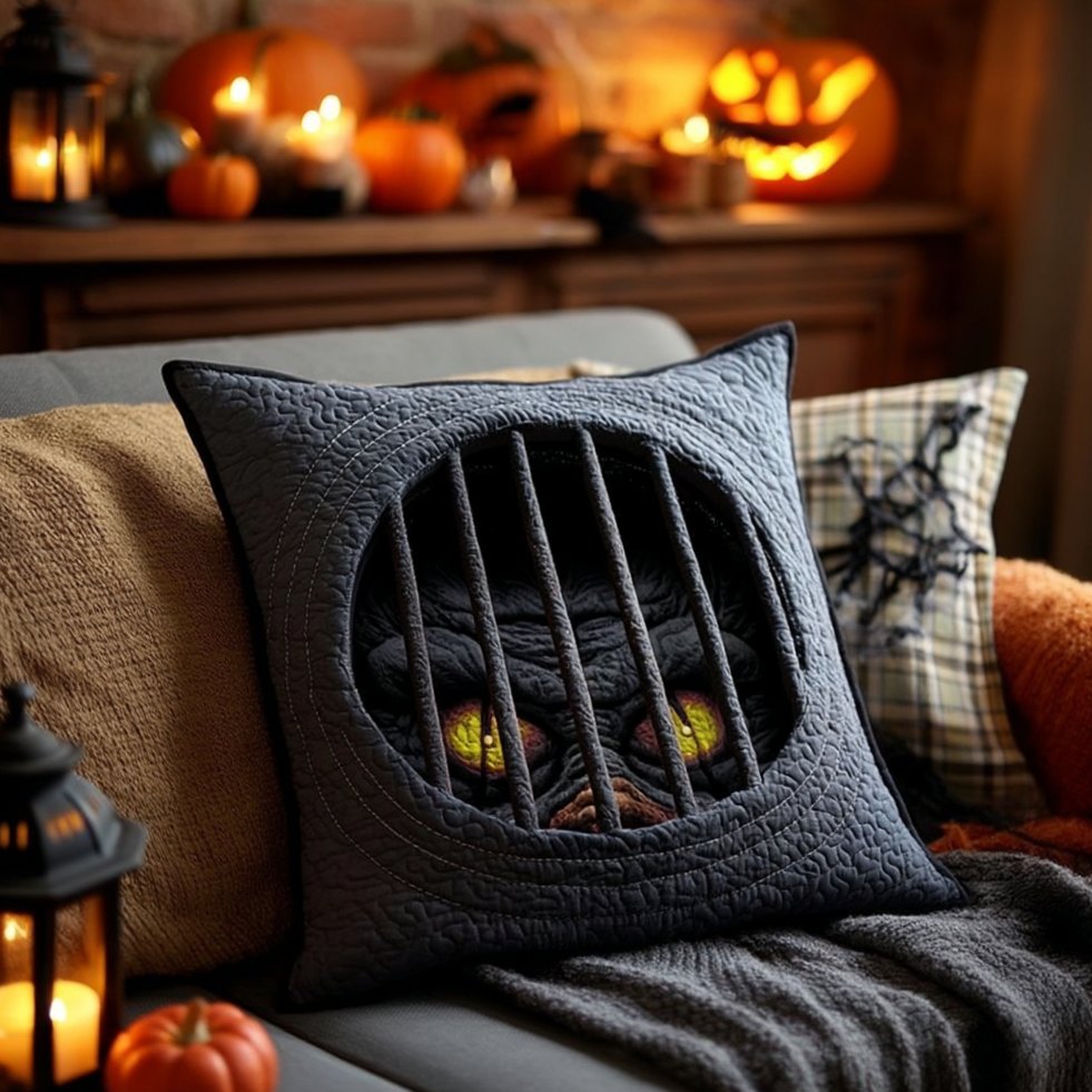 Creepy Cellar Hatch Quilted Cushion Cover printed cushion cover