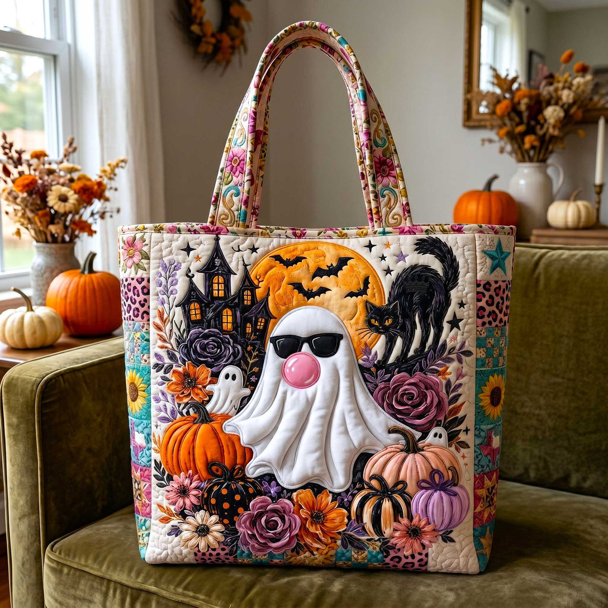 Creepy Cuties Quilted Tote Bag printed tote bag