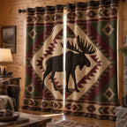 Crimson Antler Peak Quilted Curtains printed door curtain