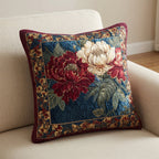 Crimson Bouquet Quilted Cushion Cover printed cushion cover