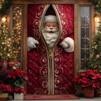Crimson Claus Quilted Door Curtain printed door curtain