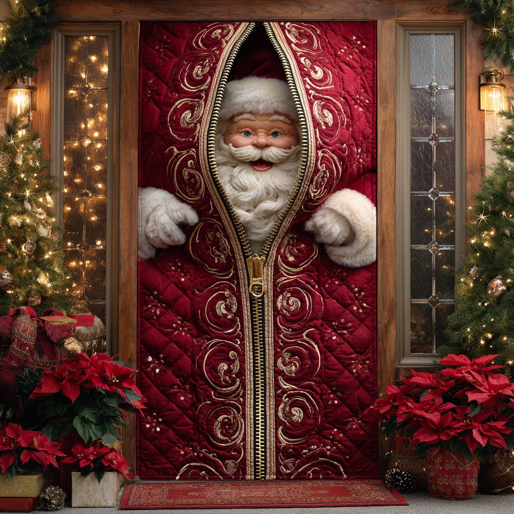 Crimson Claus Quilted Door Curtain printed door curtain