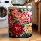 Crimson Petal Shine Quilted Laundry Hamper printed laundry hamper