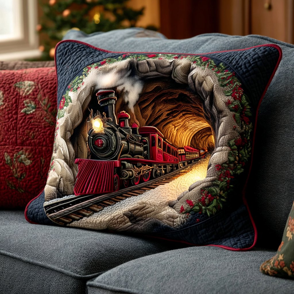 Crimson Steam Miracle Quilted Cushion Cover printed cushion cover