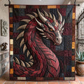 Crimson War Dragon Quilted Blanket printed quilt blanket