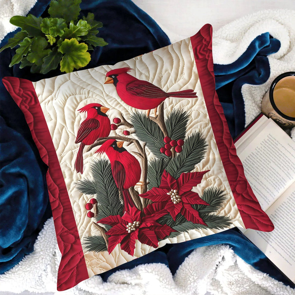 Crimson Wings Quilted Cushion Cover printed cushion cover