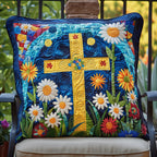 Cross of Light Quilted Cushion Cover printed cushion cover