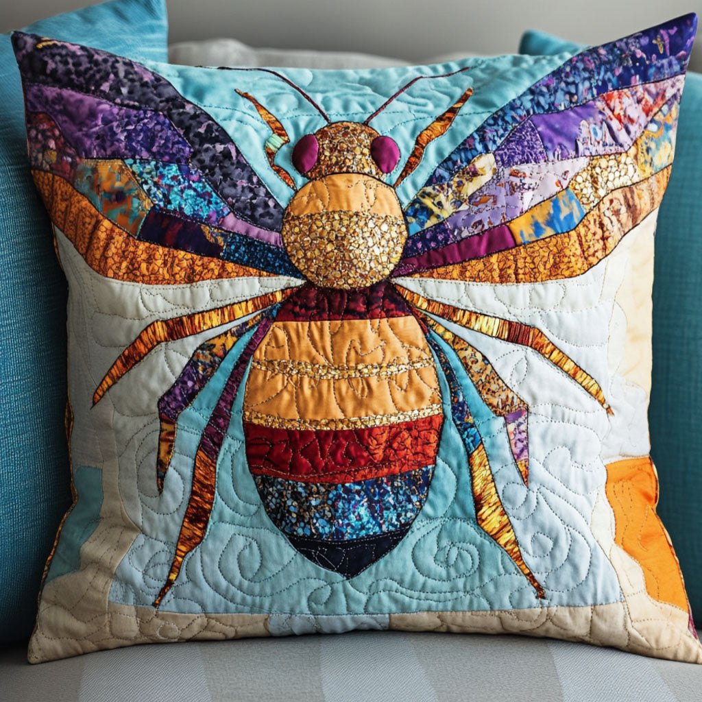 Crown Bee Quilted Cushion Cover printed cushion cover