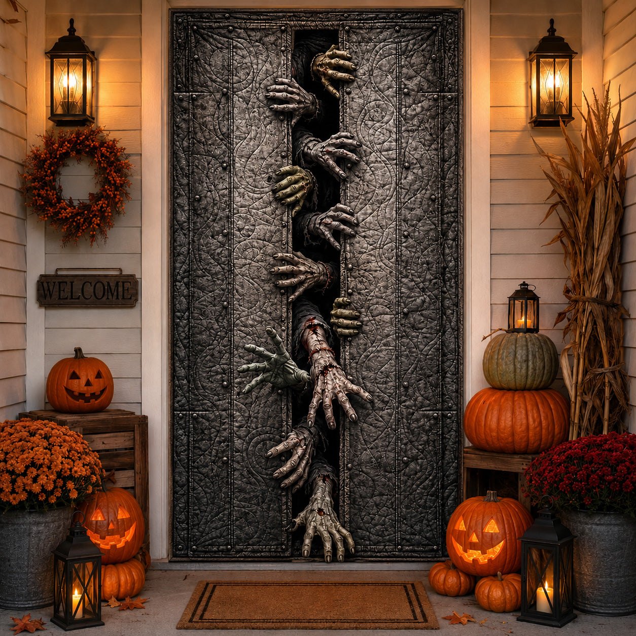 Crypt Grasp Quilted Door Cover printed quilted door curtain