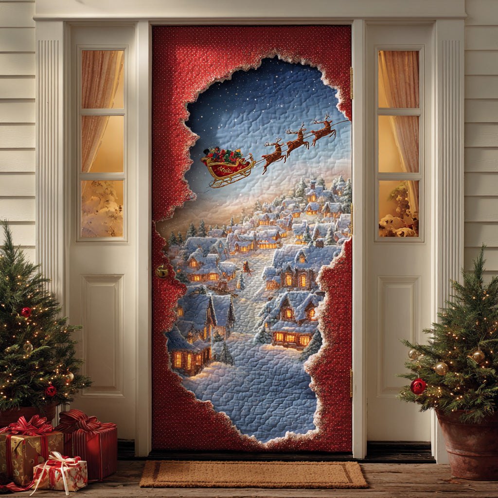 Crystal Holiday Glow Quilted Door Curtain printed door curtain