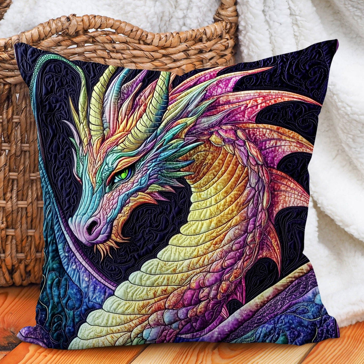 Crystal Serpent Quilted Cushion Cover printed cushion cover