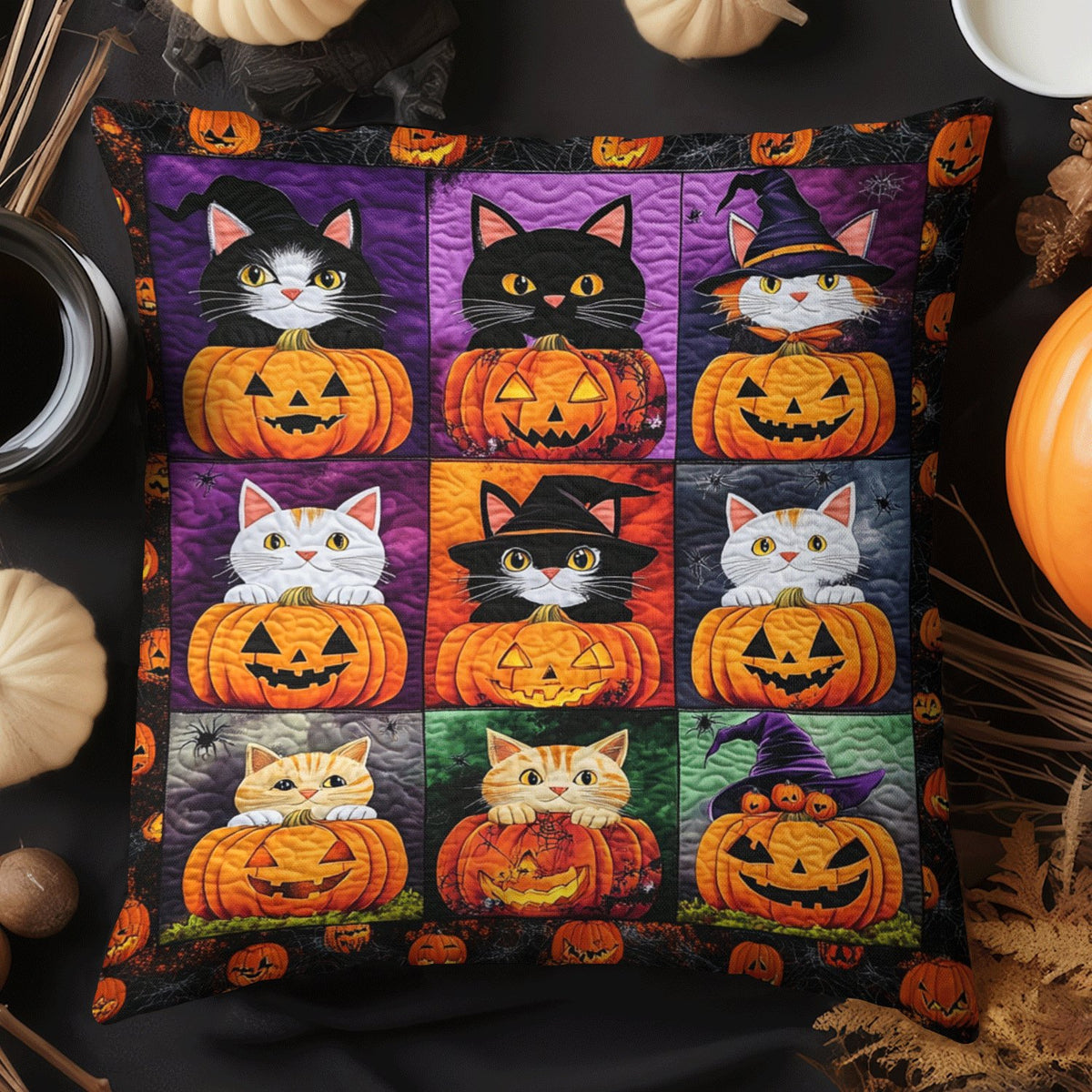 Cuddle Cat Dream Quilted Cushion Cover printed cushion cover
