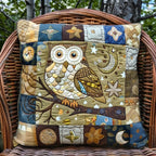 Cuddly Owl Quilted Cushion Cover printed cushion cover