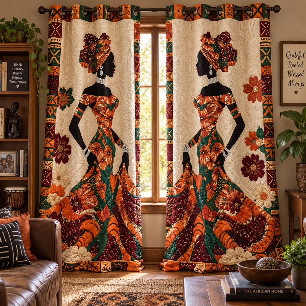 Cultural Bloom Quilted Door Curtain printed door curtain