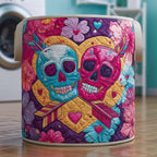 Cupid Skulls Quilted Laundry Hamper printed laundry hamper