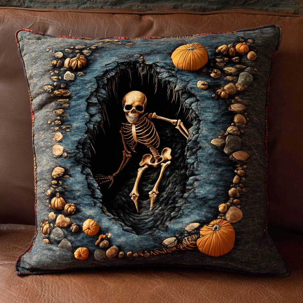 Cursed Grave Quilted Cushion Cover printed cushion cover